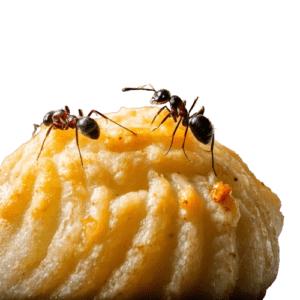 Ants on food